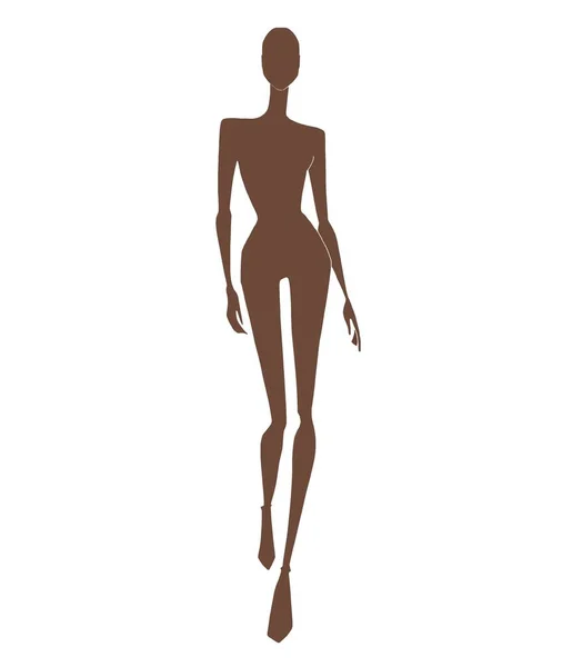 Eine Schwarze Frau Auf Weißem Hintergrund Weibliche Figur Vorlage Mode — Stockfoto
