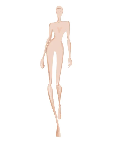Szablony Mody Krokisie Figura Kobiety Białym Tle — Zdjęcie stockowe