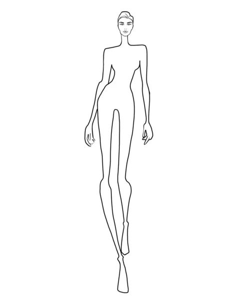 Fashion Templates Croquis Figure Woman White Background — Stock Photo, Image