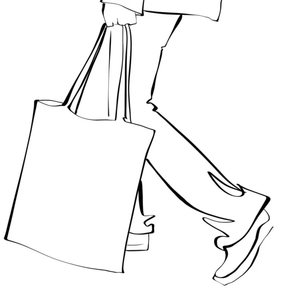 Winkelen Dame Met Een Tas — Stockfoto