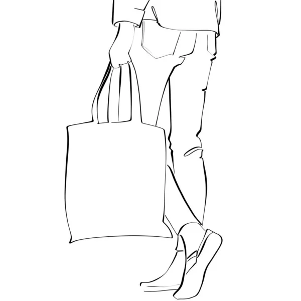 Alışverişe Çantalı Kadın — Stok fotoğraf