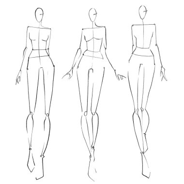 Moda şablonları. Kroki. Çizim kalıbı