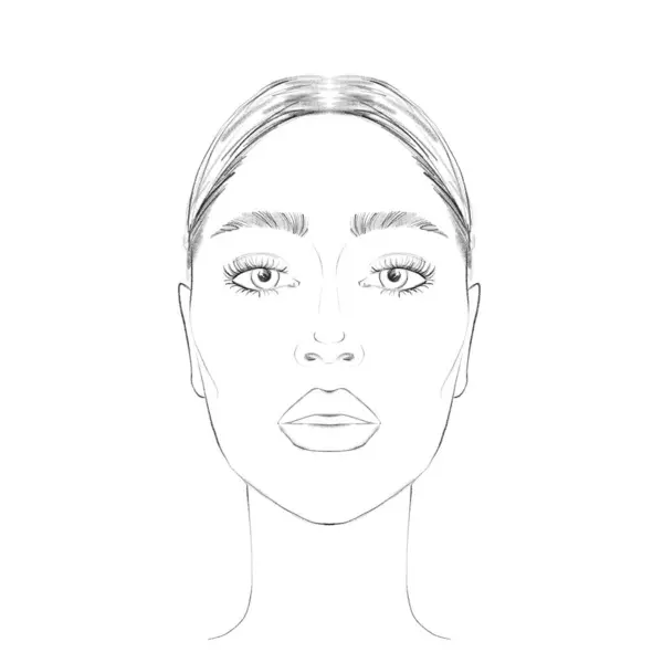 Woman\'s face chart for makeup artists