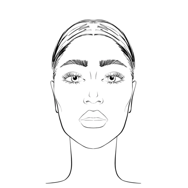 Woman's face chart for makeup artists