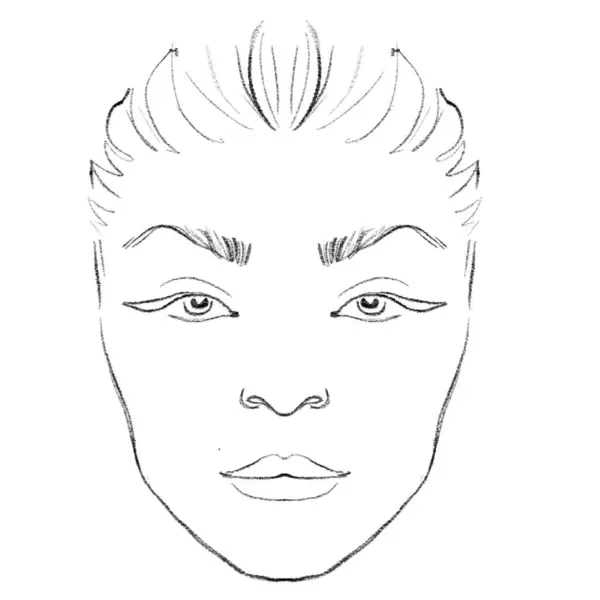 stock image Woman's face chart for makeup artists