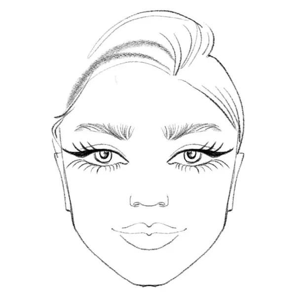 stock image Woman's face chart for makeup artists