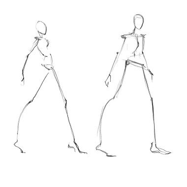 Moda şablonları. Kroki. Çizim kalıbı