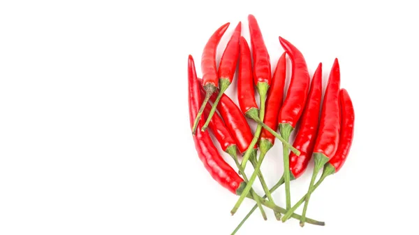 Vereinzelte Rote Reife Chili Auf Weißem Hintergrund Weich Und Selektiv — Stockfoto