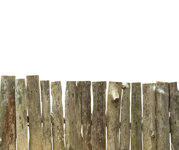Old Rotten Gray Wood Fences Isolated Clipping Paths White Background — Stock Photo, Image