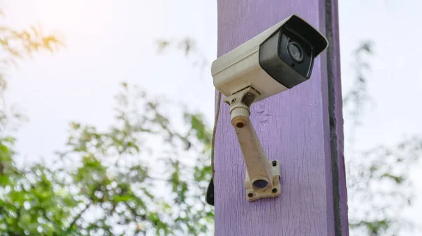 Traditional surveillance camera installed at the house to provide security for the resident