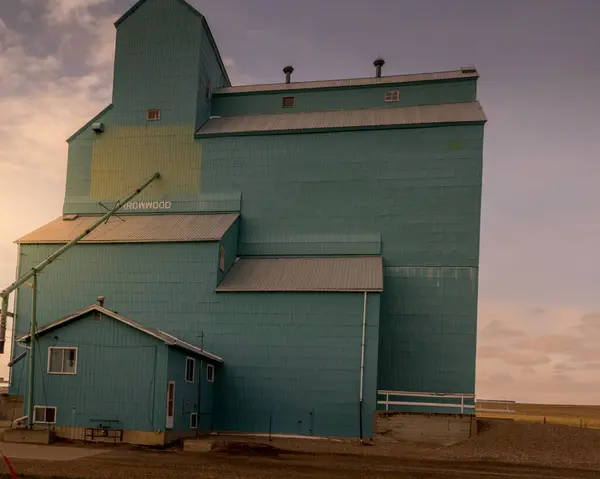 stock image Majestic wooden giants of the prairies some are still standing as an icon of an era long gone. Arrowwood, Alberta, Canada