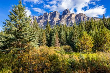 Castle Mountain 'dan Castle Cliffs' e Banff Ulusal Parkı Alberta Canada