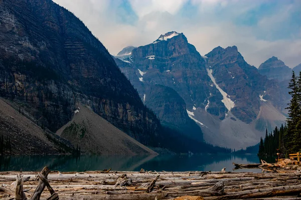 Marmellata Tronchi Moraine Lake Banff National Park Alberta Canada — Foto Stock