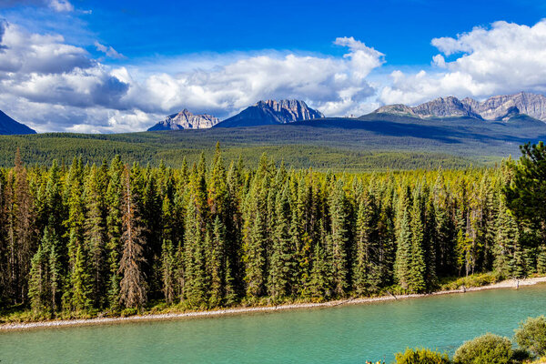 Mount Ball and Storm Mountain from the Storm Mountain view point Banff National Park Alberta Canada