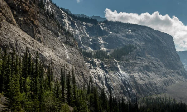 stock image Water cascading and falling over Cirrus Mountain Weeping Wall Banff National Park Alberta Canada