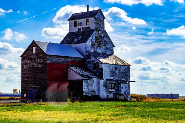 Ville Fantôme Raley Alberta Canada Comprend Également Silo Grain — Photo