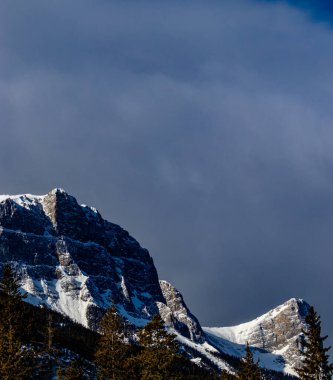 Three Sisters Parkway 'den Keçi Çiftliği. Canmore, Alberta, Kanada