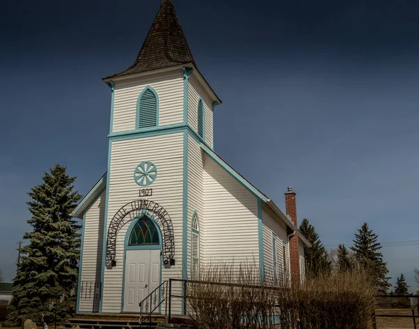 Historický Kostel Lukáš Kolem Roku 1907 Stále Stojí Markerville Alberta — Stock fotografie
