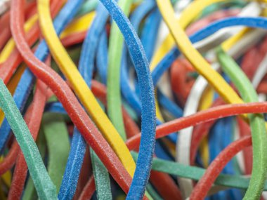 Renkli lastik bantların ayrıntıları. Soyut arkaplan.