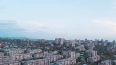 Small City in Eurasian. Old City. Aerial view. Aerial Videography. Old European City. Old Buildings. Architecture. Birds. Yerevan, Armenia.