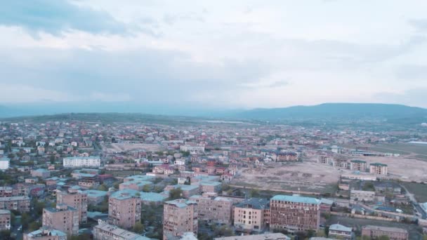 Small City Eurasian Old City Aerial View Aerial Videography Old — kuvapankkivideo