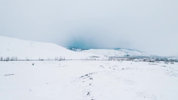Cold Snowy Mountains Europe Snowy Mountains Winter Armenia Sevan Armenia — Stock video