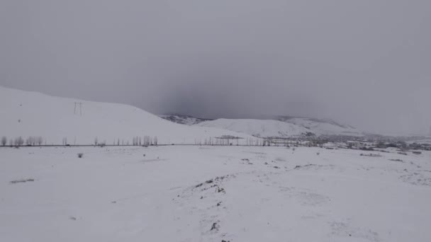 Κρύα Χιονισμένα Βουνά Μια Ευρώπη Χιονισμένα Βουνά Χειμώνας Αρμενία Σεβάν — Αρχείο Βίντεο