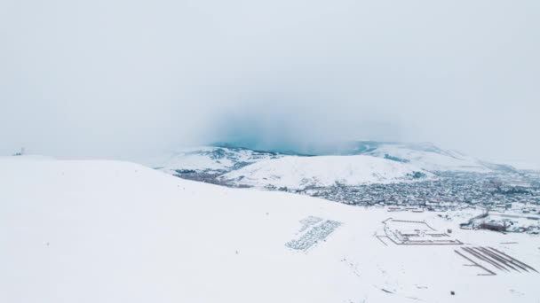 Studené Zasněžené Hory Evropě Sněžné Hory Winter Arménie Sevan Arménie — Stock video