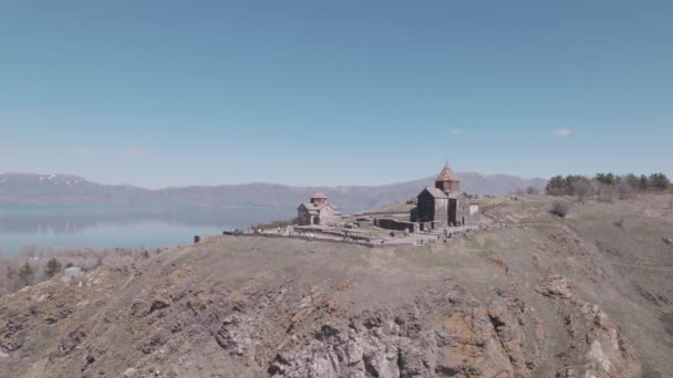 Kostel Křesťanský Kostel Ostrově Náboženství Sevan Arménie — Stock video