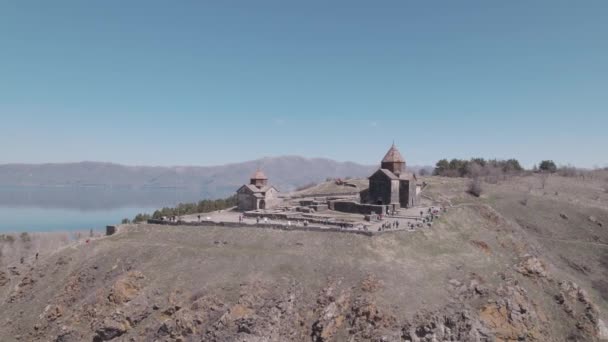 Kerk Christelijke Kerk Een Eiland Godsdienst Sevan Armenië — Stockvideo
