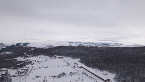 Avrupa Daki Soğuk Karlı Dağlar Karlı Dağlar Kış Ermenistan — Stok video