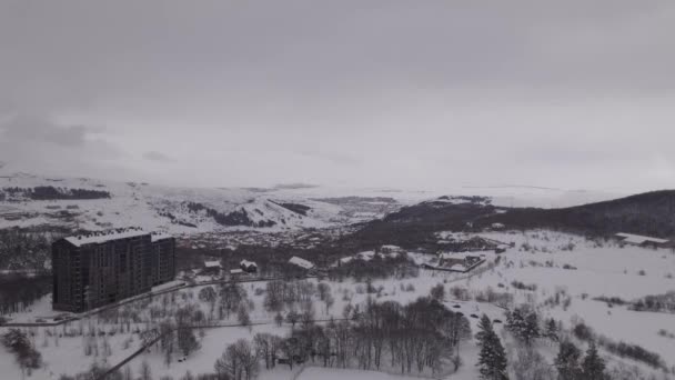 Avrupa Daki Soğuk Karlı Dağlar Karlı Dağlar Kış Ermenistan — Stok video
