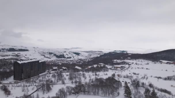 Cold Snowy Mountains Europe Snowy Mountains Winter Armenia — стоковое видео