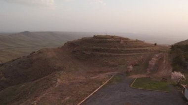 Hill Near to Canyon. Aerial Video. Aerial View.