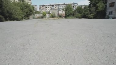 Small City in Eurasian. Old City. Aerial view. Aerial Videography. Old European City. Old Buildings. Architecture. Birds. Yerevan, Armenia.