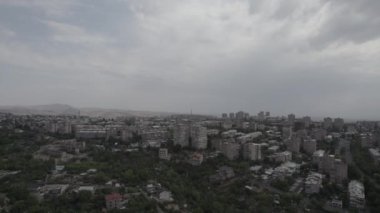 Small City in Eurasian. Old City. Aerial view. Aerial Videography. Old European City. Old Buildings. Architecture. Birds. Yerevan, Armenia.