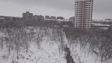Small City in Eurasian. Old City. Aerial view. Aerial Videography. Old European City. Old Buildings. Architecture. Birds. Yerevan, Armenia.