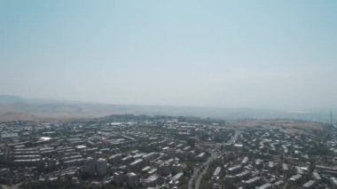 Small City in Eurasian. Old City. Aerial view. Aerial Videography. Old European City. Old Buildings. Architecture. Birds. Yerevan, Armenia.