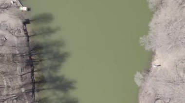 Beautiful Lake in a Green Forest. Dilijan, Armenia. Aerial video. Lake From Aerial View. Mountain Lake.