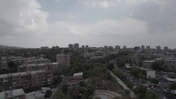 Liten Stad Eurasien Gamla Stan Flygfoto Flygfilmning Gamla Europeiska Staden — Stockvideo