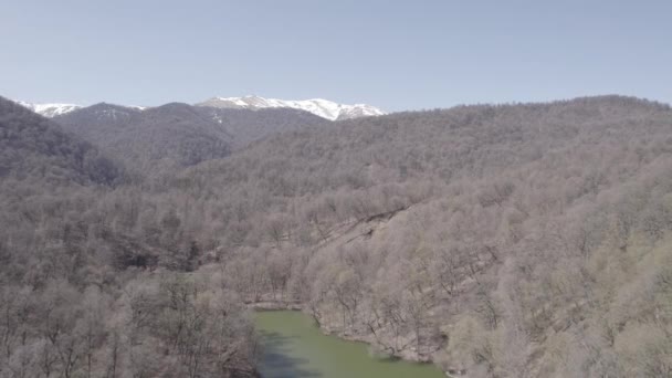 Beautiful Lake Green Forest Dilijan Armenia Aerial Video Lake Aerial — Stockvideo