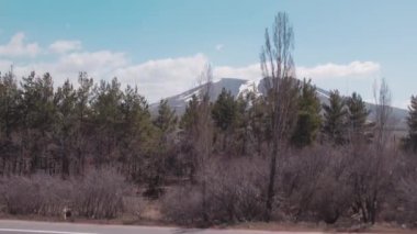Snow on a Crater of the Volcano