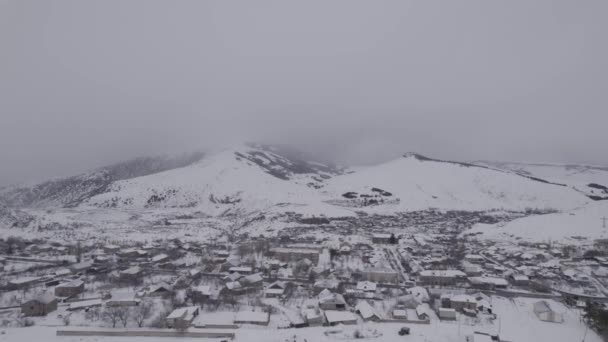 Cold Snowy Mountains Europe Snowy Mountains Winter Armenia Sevan Armenia — Stockvideo