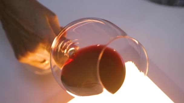 Κόκκινο Και Λευκό Κρασί Τρόπος Ζωής Κόκκινο Κρασί Λευκό Κρασί — Αρχείο Βίντεο
