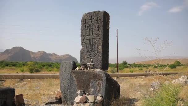 Old Stone Monuments Armenia — Stockvideo