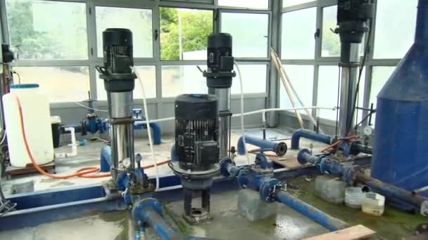 Old Rusty Water Pipe Water Pressure Valve Station Plant Industrial — Video Stock