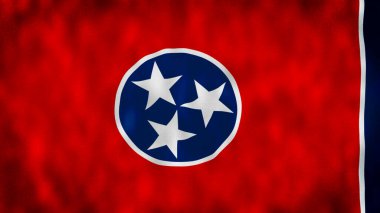 Tennessee Eyaleti bayrağı. Tennessee eyalet bayrağı. TN Amerika Birleşik Devletleri haber ve politika illüstrasyonu.