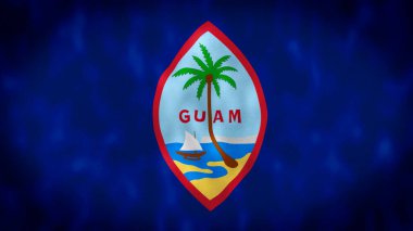 Guam bayrağı 3D animasyon sallıyor. Doğu Guam rüzgarda sallanıyor. Guam Ulusal Bayrağı. Bayrak dikişsiz döngü animasyonu. 4K.