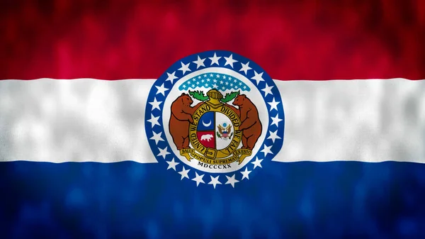 Bandera Del Estado Missouri Estados Unidos América Noticias Política Ilustración —  Fotos de Stock