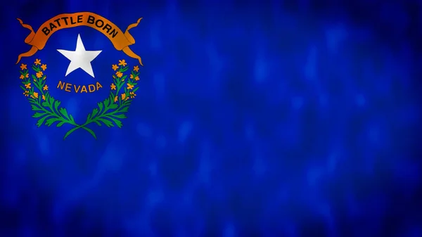 Bandeira Estado Nevada Acenando Ilustração Fundo Azul Estrela Branca Fita — Fotografia de Stock
